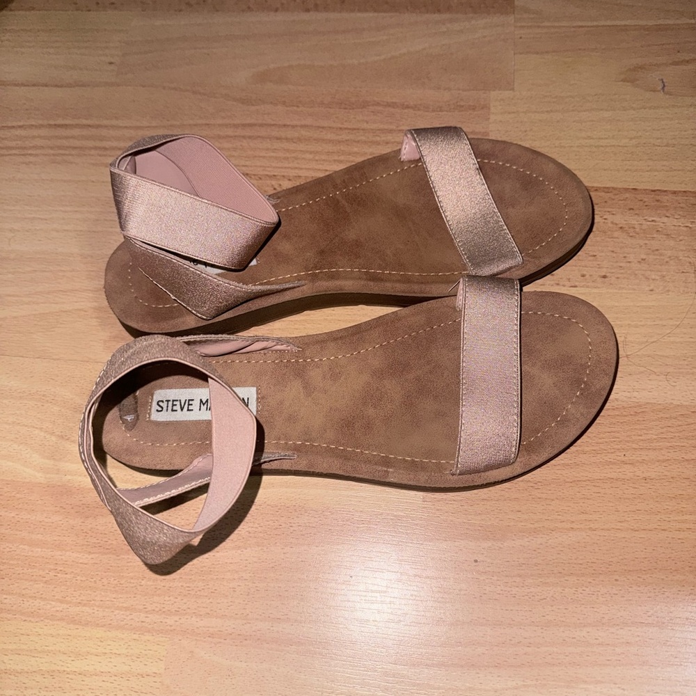 Steve Madden Women's Rose Gold Ankle Strap Sandals